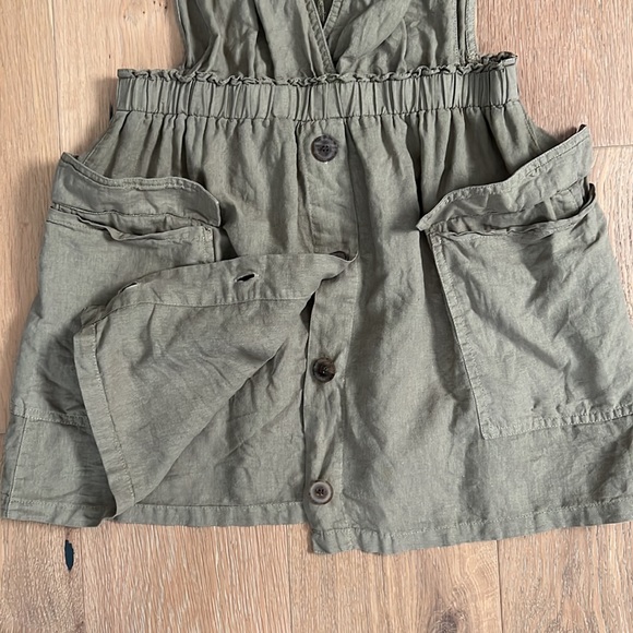 ZARA Pinafore Dress with Pockets - Green - Size: Large - Picture 12 of 15